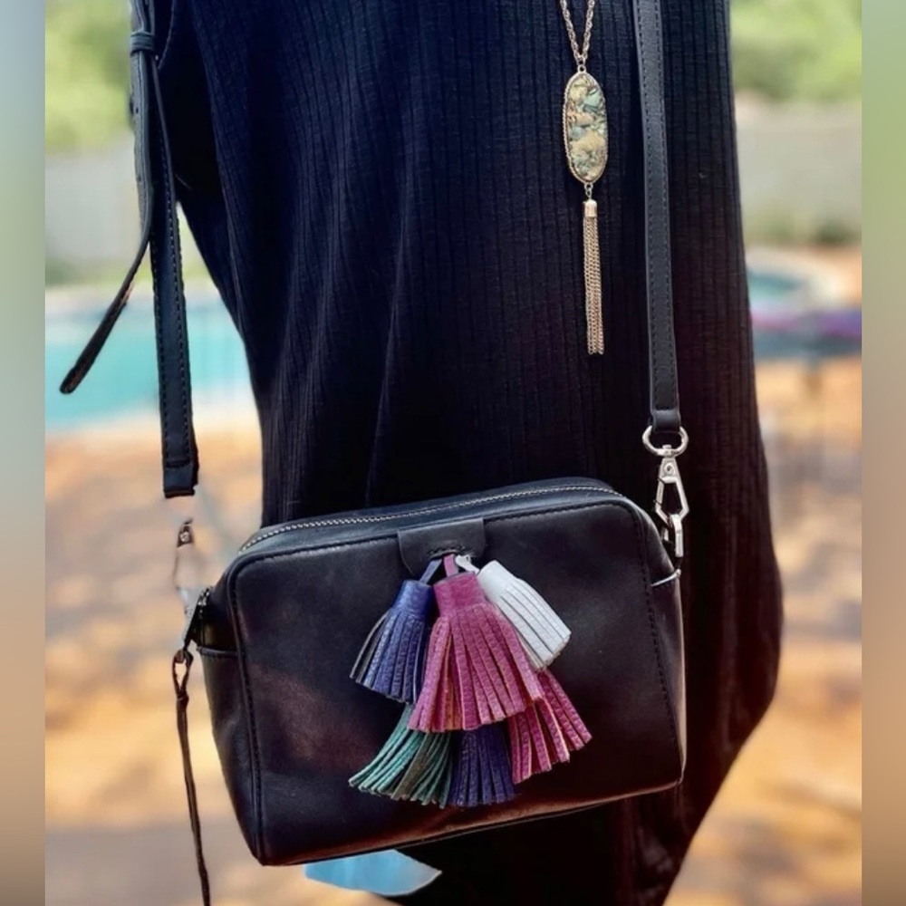 $245 Purse Leather Rebecca Minkoff, genuine, BLACK Crossbody NEW